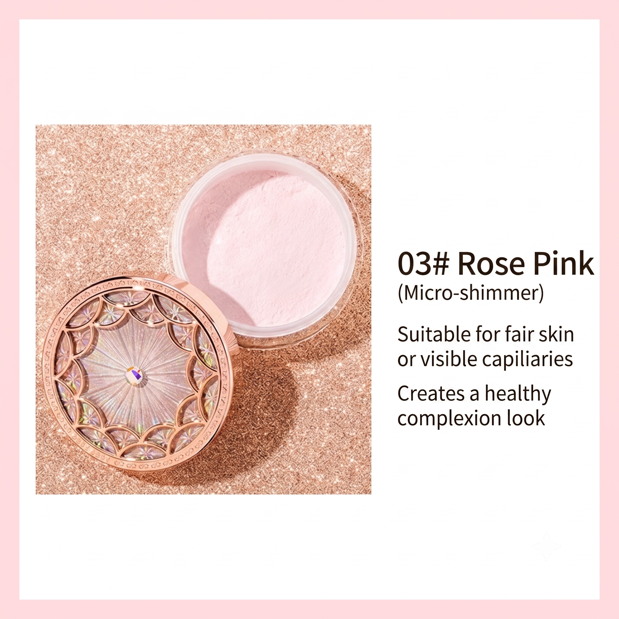 MACK ANDY Diamond Glow Setting Loose Powder  Soft-Focus Finish. Oil Control. Lightweight All-Day Makeup Setting.