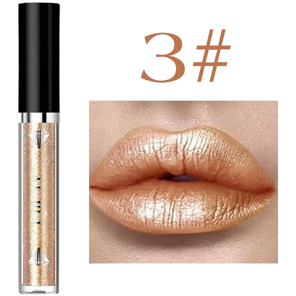 QICIYI Diamond Lip Glaze 6-Piece Set  Metallic Shine for Lips & Eyes