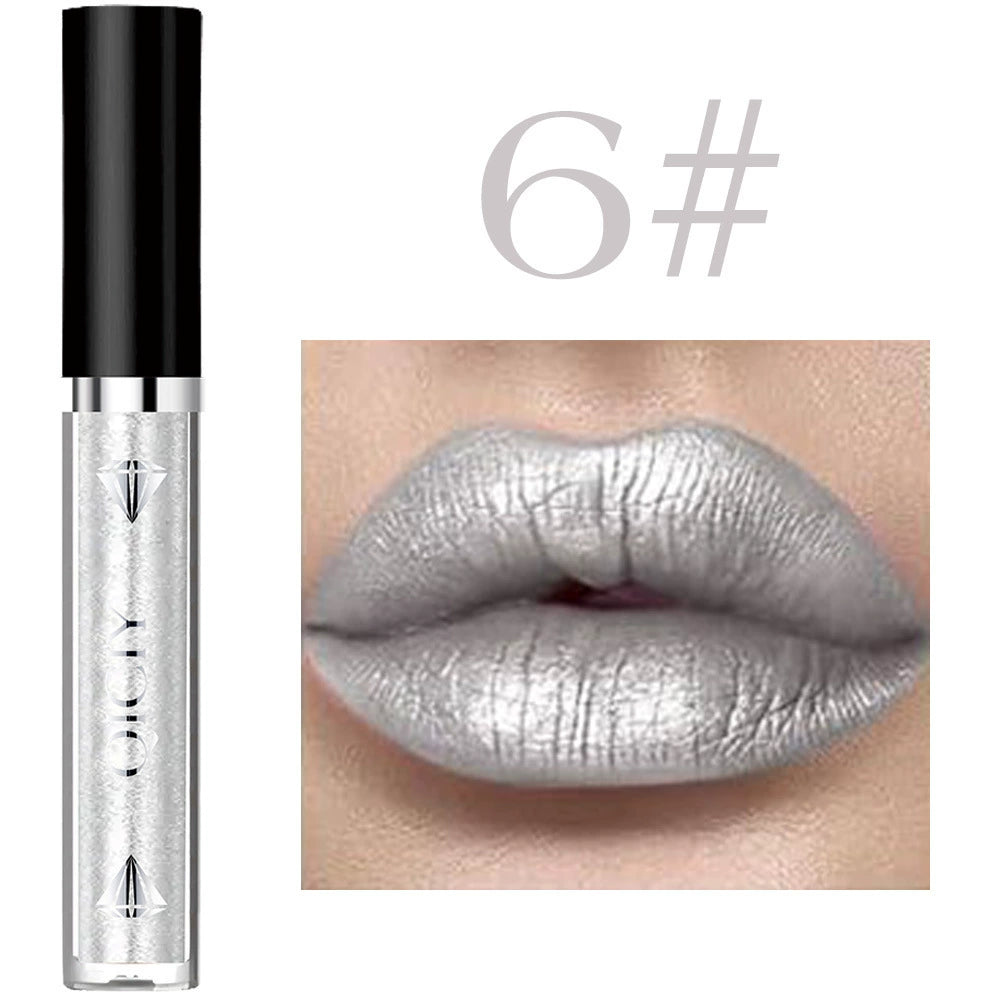 QICIYI Diamond Lip Glaze 6-Piece Set  Metallic Shine for Lips & Eyes