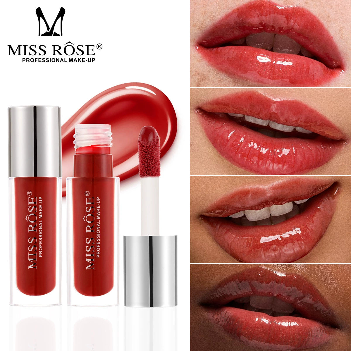 MISS ROSE Hydrating Lip Gloss Serum  Glossy Shine. Soft Color. Comfortable Hydration.