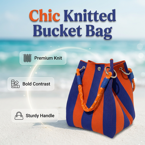 ⏳Limited-time Special Price⏰Striped Knit Bucket Handbag👜